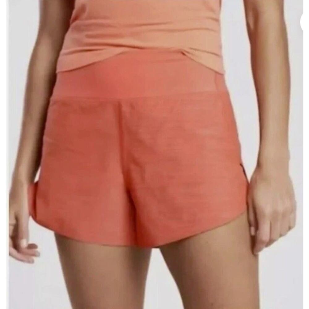 Athleta Run With It Textured 3.5″ Short Women’s XL‎ Space Dye Orange Haze